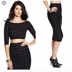 Marciano crop top sweater plus skirt